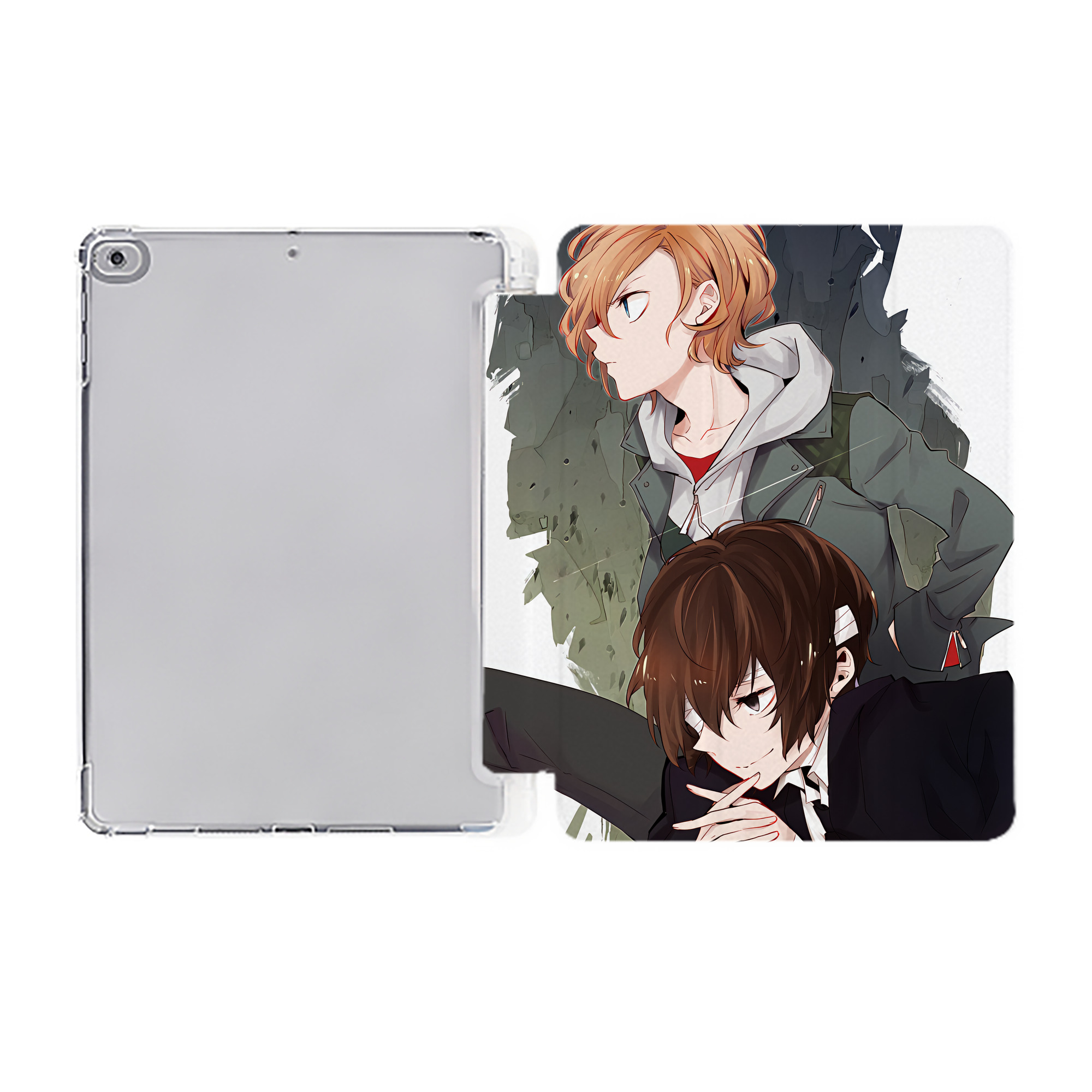 （画像用） 文豪ストレイドッグス Bungo Stray Dogs IPad ケース ペン収納付き 三つ折りスタンド PUレザー×シリコン 対応機種9.5/10.5/10.9インチ
